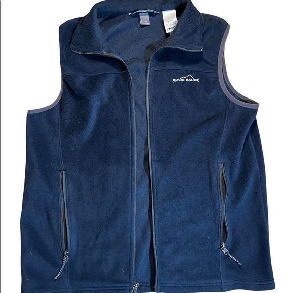 Eddie Bauer Mens Navy Fleece Vest Size M - Picture 1 of 3